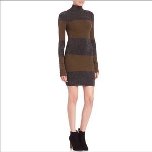 A.L.C. Sharon Long Sleeve Striped Mock Neck Dress